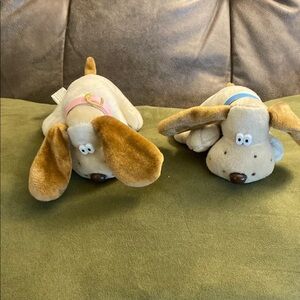 2 vintage Kennel Kuddlees plush dogs.